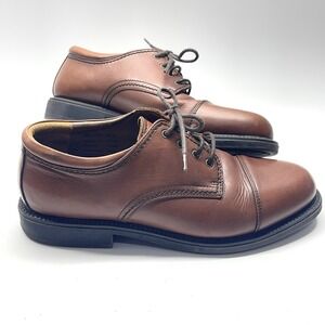 Dockers Dress Shoes Mens‎ Gordon Oxford Brown Leather Cap Toe Casual Size 9.5 W